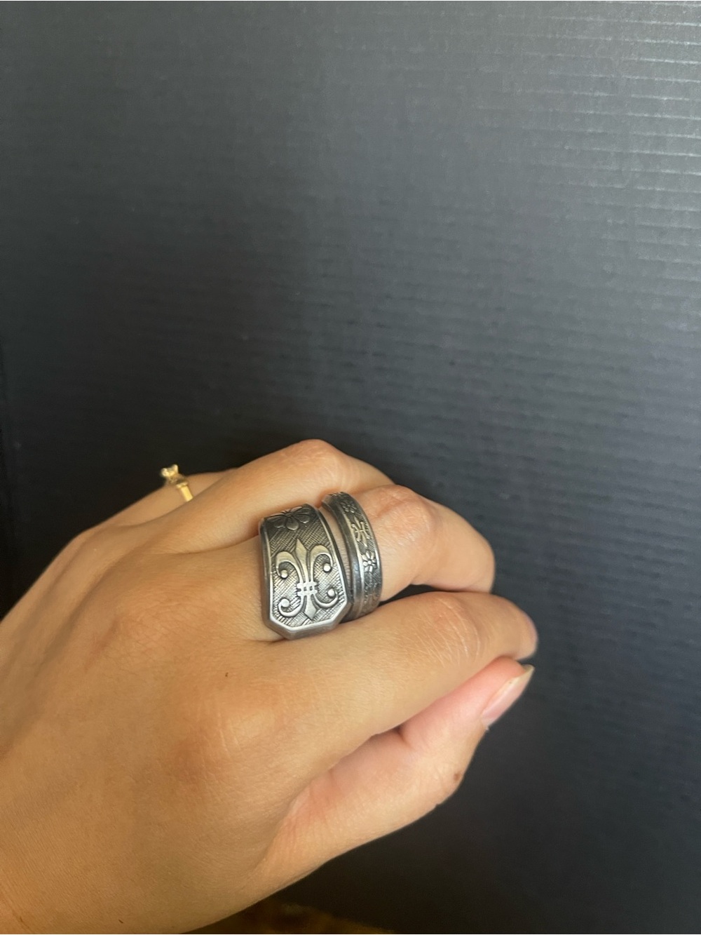 Stainless steel spoon ring chunky heavy size 6.5